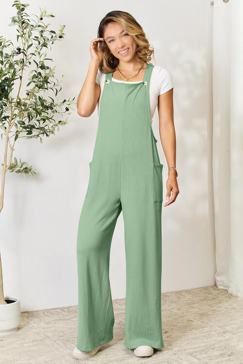 Wide Strap Overall with Pockets - Tigbuls Variety Fashion
