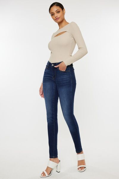 Kancan Mid Rise Gradient Skinny Jeans - Tigbul's Variety Fashion Shop