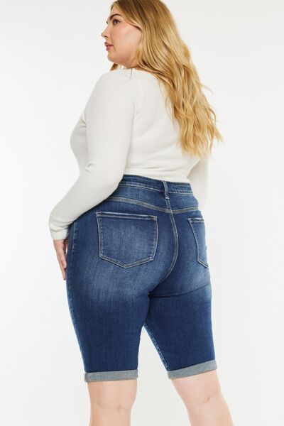 Kancan Full Size Cat's Whiskers Button Fly Denim Shorts - Tigbul's Variety Fashion Shop