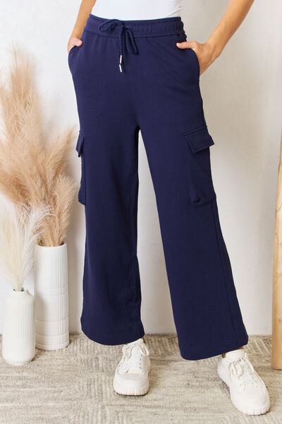 RISEN Drawstring Relaxed Cargo Wide Leg Pants - Tigbul's Variety Fashion Shop
