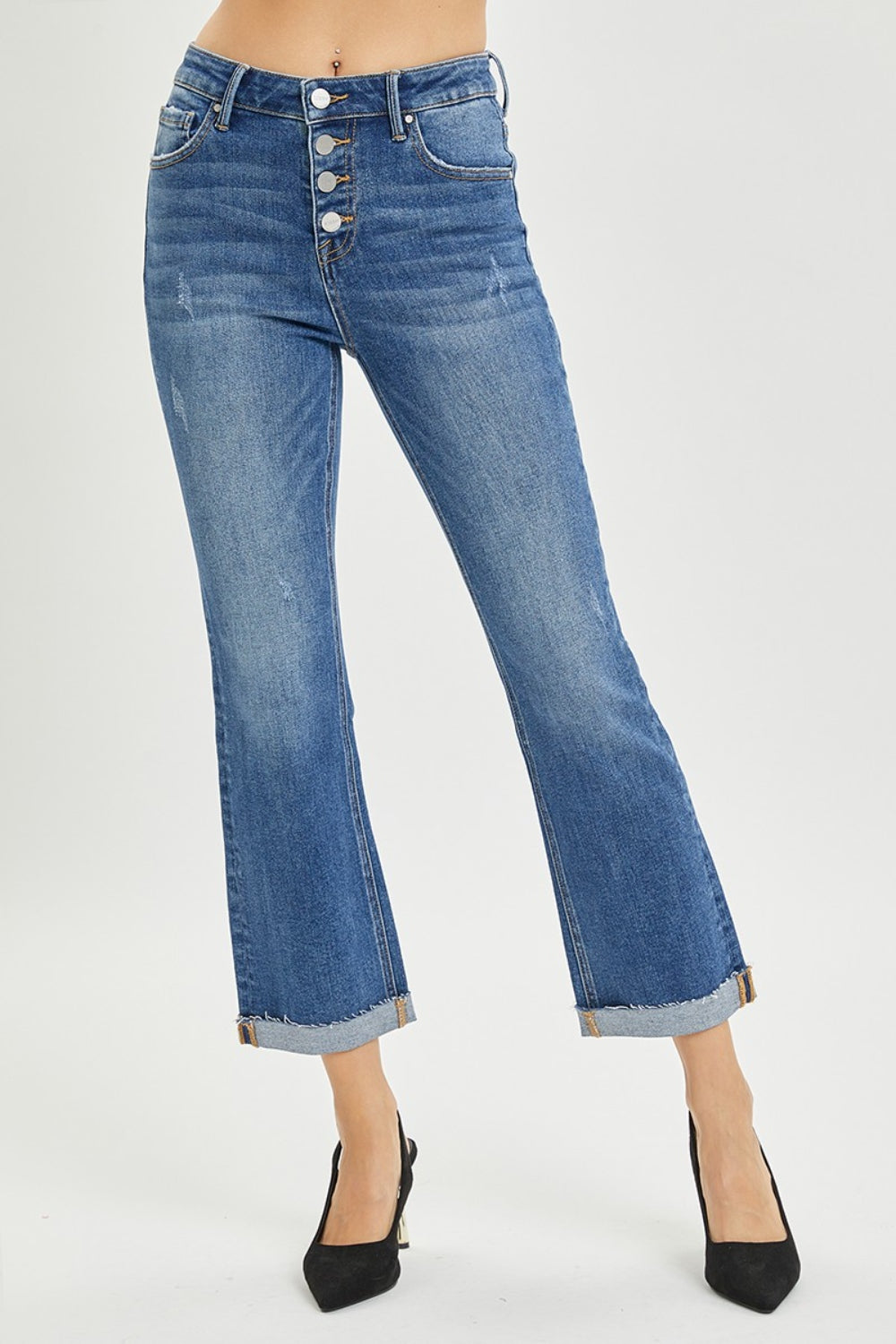 Size 0(24) - 3XL Button Fly Cropped Bootcut Jeans - Tigbuls Variety Fashion