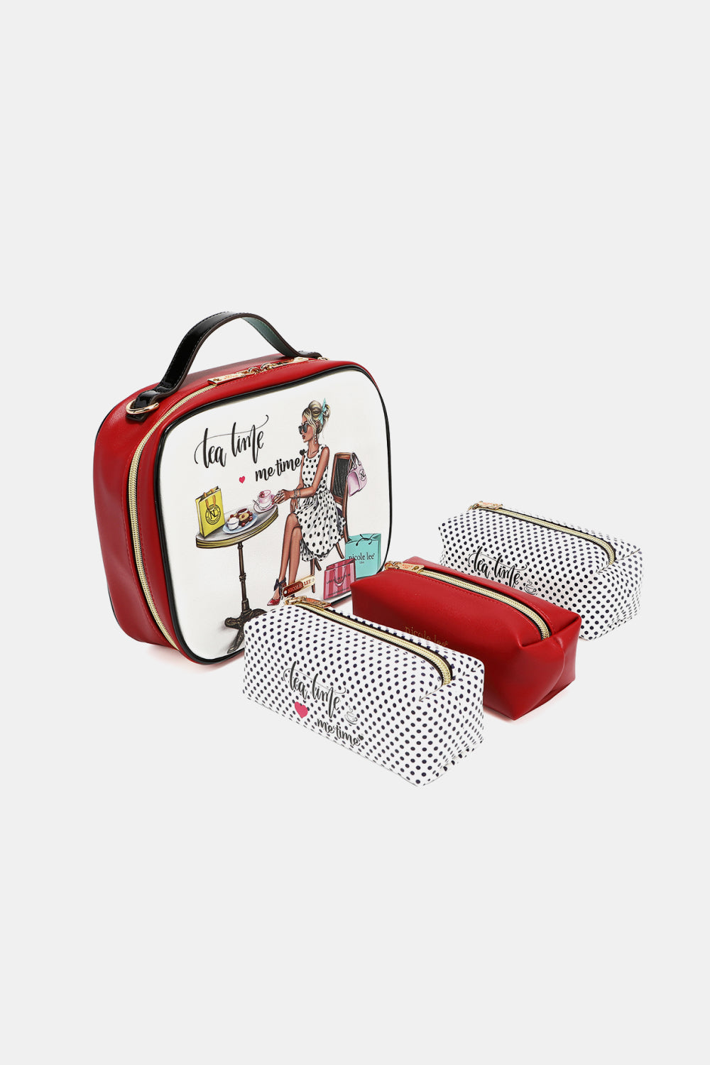 Nicole Lee USA Printed Handbag with Three Pouches - Tigbul's Variety Fashion Shop