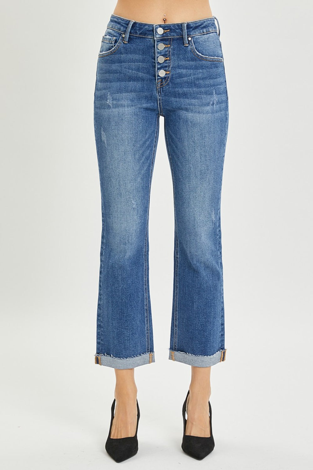 Size 0(24) - 3XL Button Fly Cropped Bootcut Jeans - Tigbuls Variety Fashion
