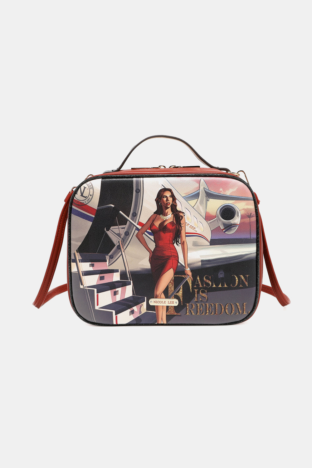 Nicole Lee USA Printed Handbag with Three Pouches - Tigbul's Variety Fashion Shop