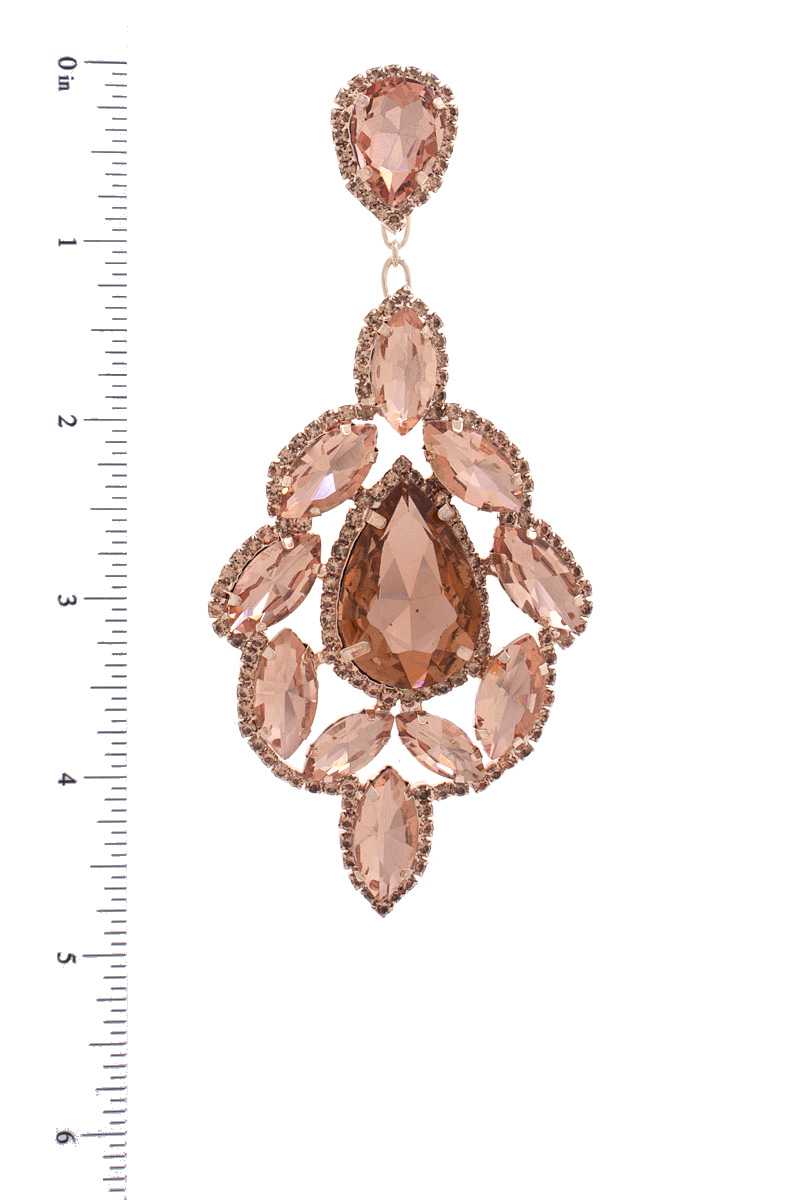 Teardrop Rhinestone Dangle Earring - Tigbul's Variety Fashion Shop