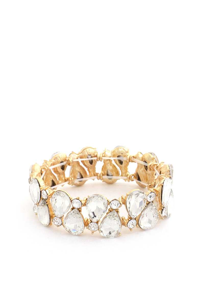 Teardrop Rhinestone Stretch Bracelet - Tigbul's Variety Fashion Shop