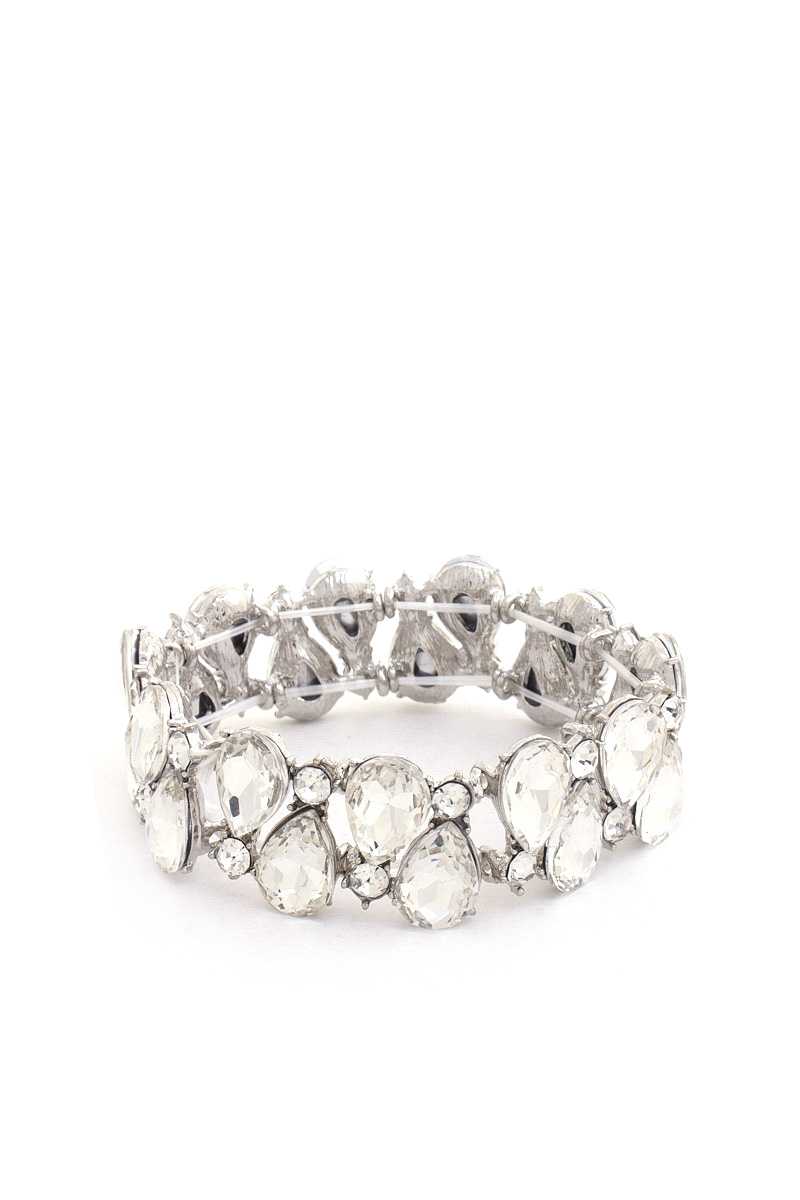 Teardrop Rhinestone Stretch Bracelet - Tigbul's Variety Fashion Shop