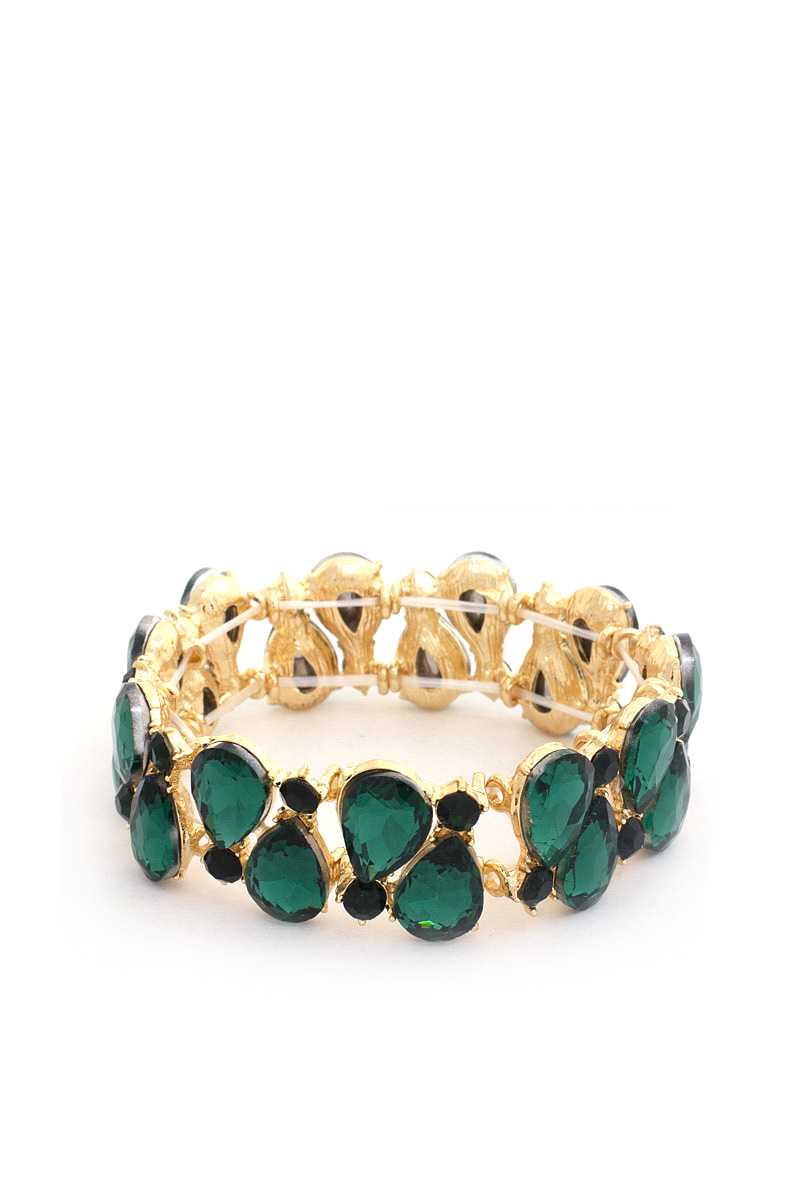 Teardrop Rhinestone Stretch Bracelet - Tigbul's Variety Fashion Shop
