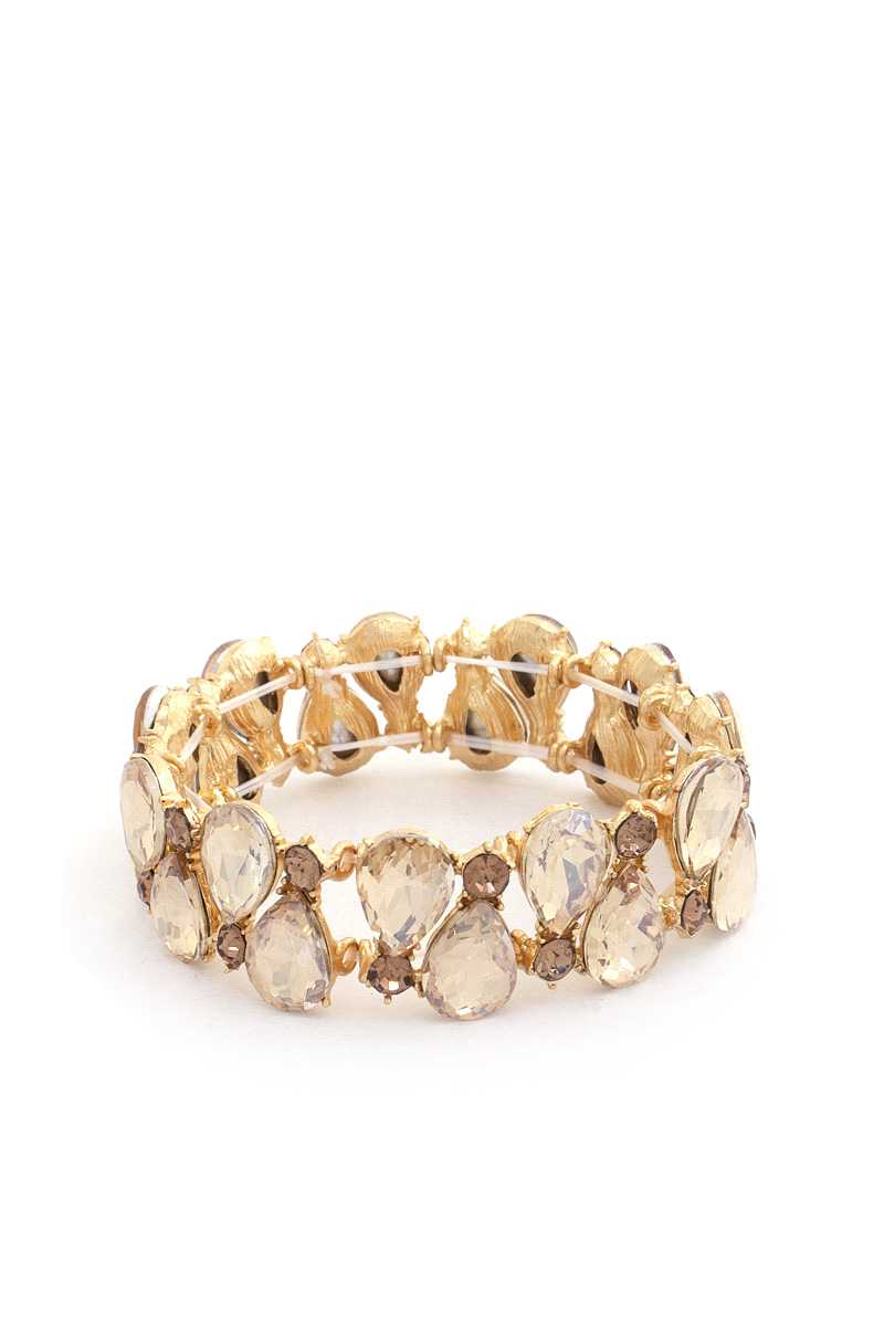 Teardrop Rhinestone Stretch Bracelet - Tigbul's Variety Fashion Shop