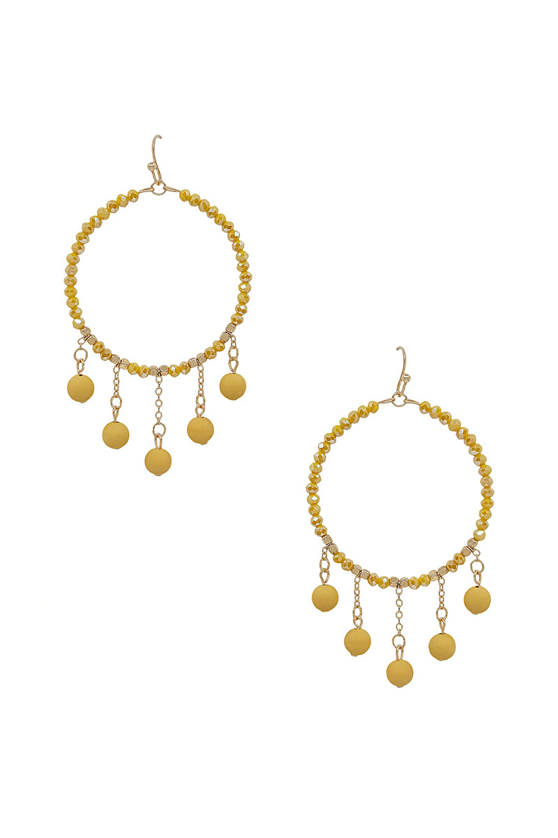 Clay Ball Charm Round Beads Earrings 2" - Tigbul's Variety Fashion Shop