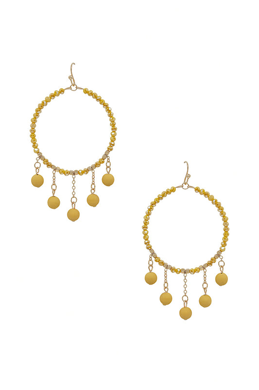 Clay Ball Charm Round Beads Earrings 2" - Tigbul's Variety Fashion Shop
