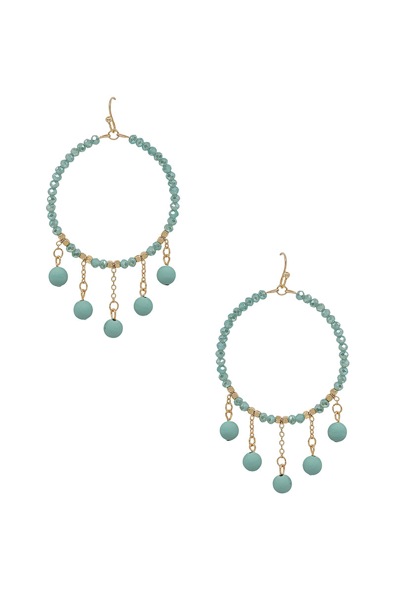 Clay Ball Charm Round Beads Earrings 2" - Tigbul's Variety Fashion Shop