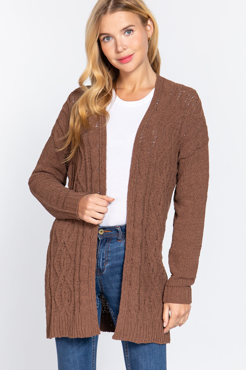 Chenille Sweater Cardigan - Tigbul's Fashion