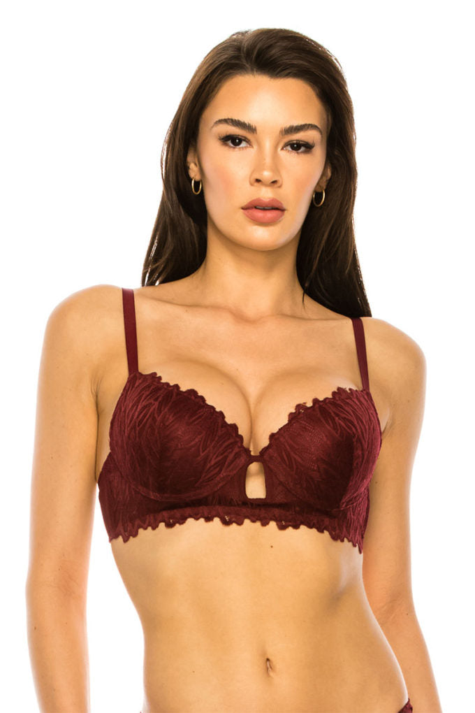 Coverage Lace Trim Bra - Tigbul's Fashion