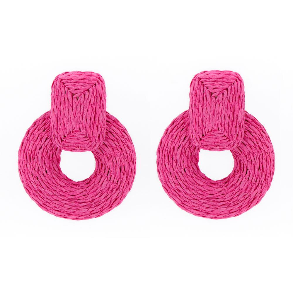Rnd Col Raffia Wrap Earring - Tigbuls Variety Fashion