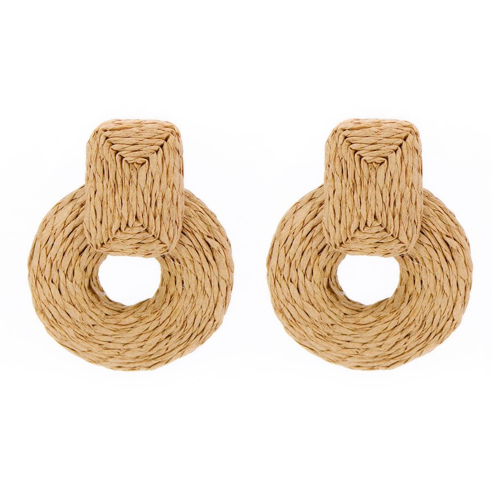 Rnd Col Raffia Wrap Earring - Tigbuls Variety Fashion