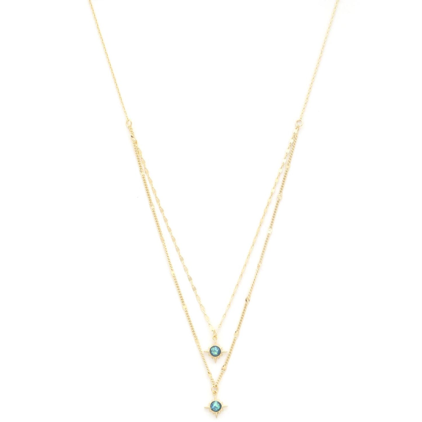 Double Star Crystal Layered Necklace - Tigbul's Variety Fashion Shop