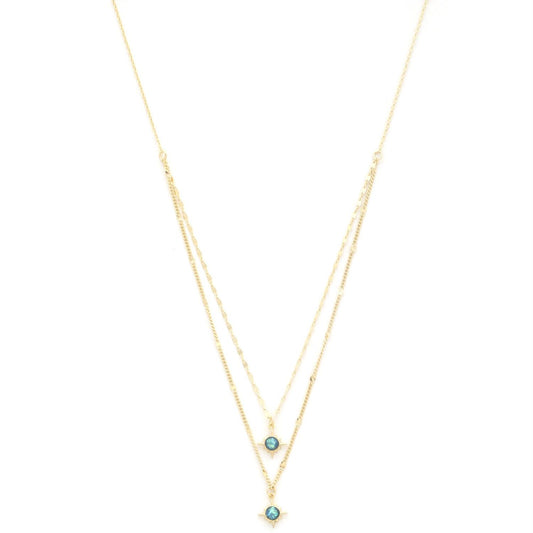 Double Star Crystal Layered Necklace - Tigbul's Variety Fashion Shop