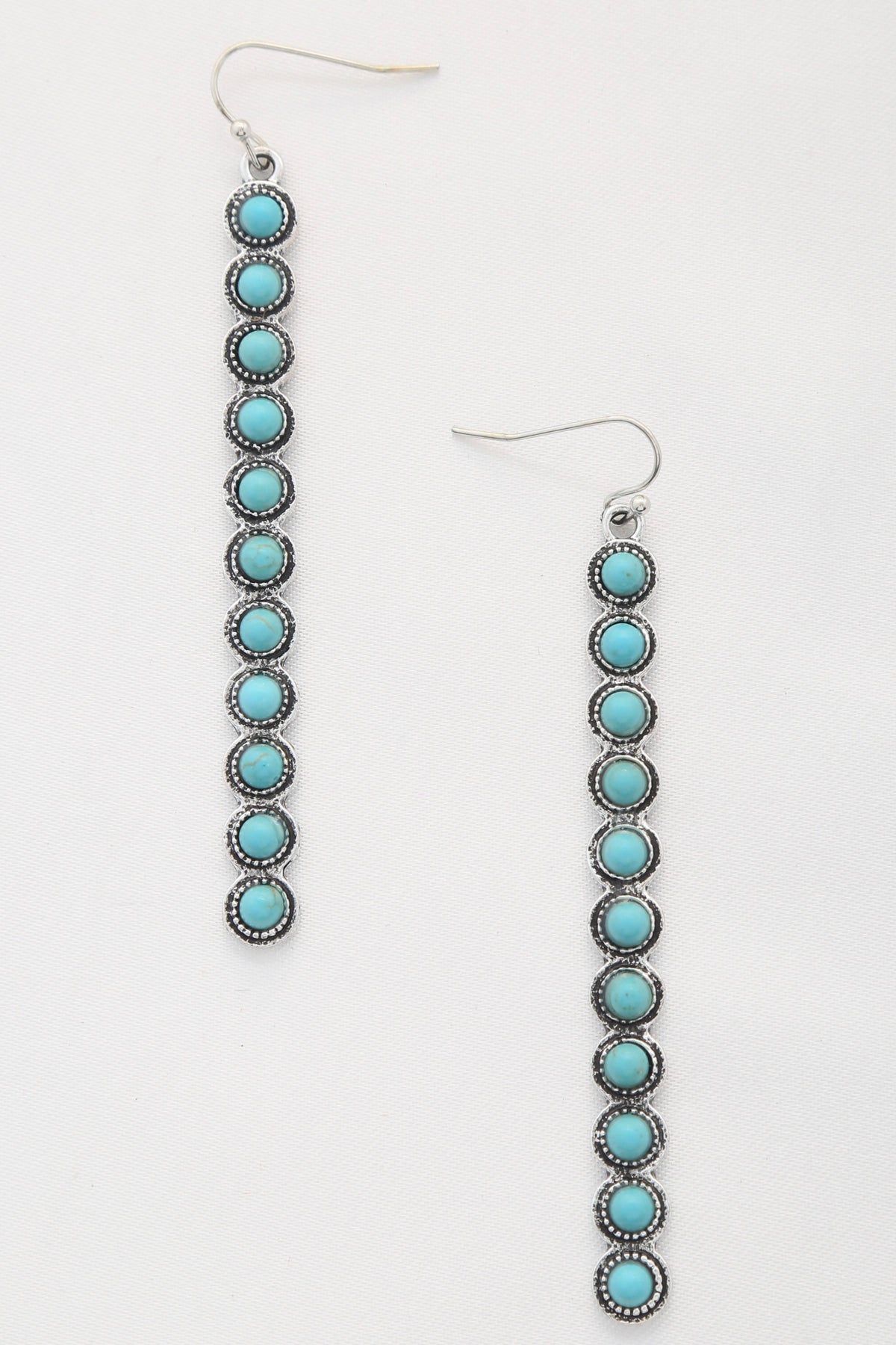 Rodeo Western Round Bead Pattern Metal Dangle Earring - Tigbul's Variety Fashion Shop