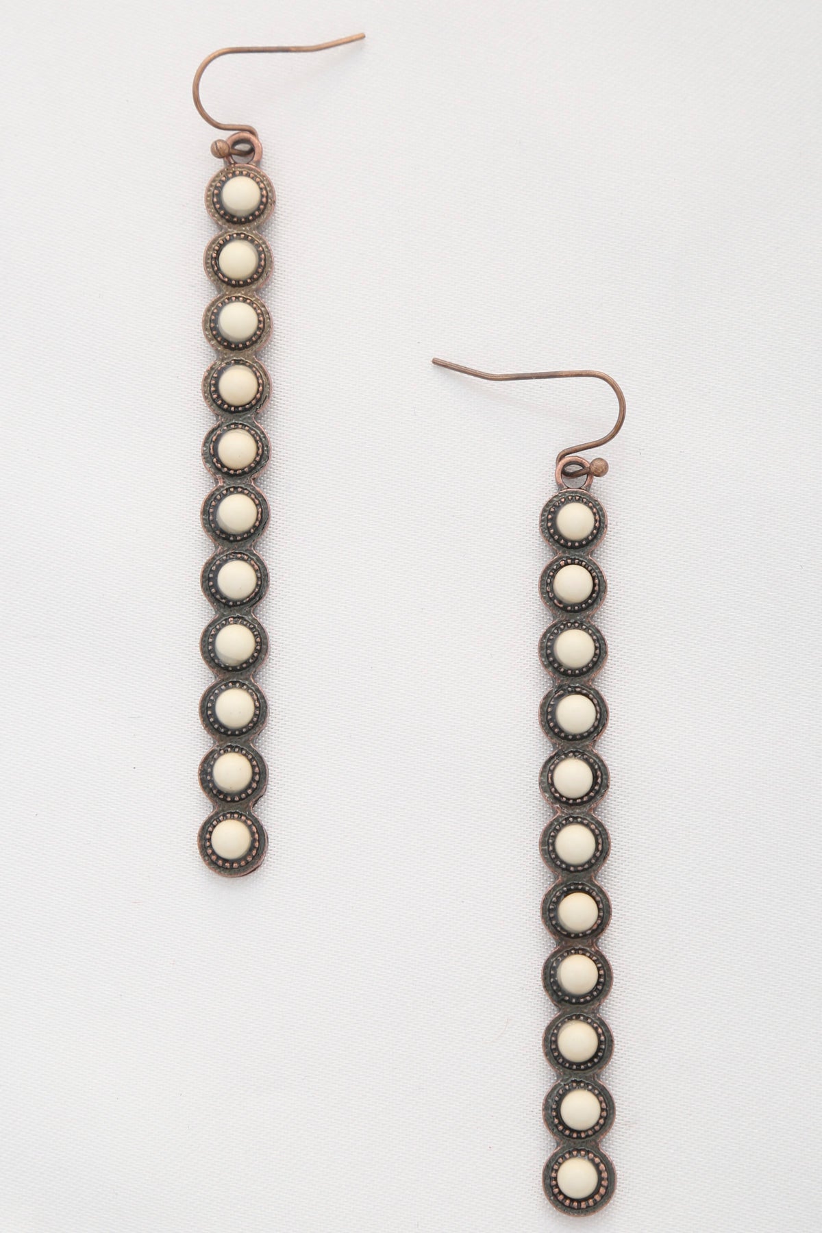 Rodeo Western Round Bead Pattern Metal Dangle Earring - Tigbul's Variety Fashion Shop