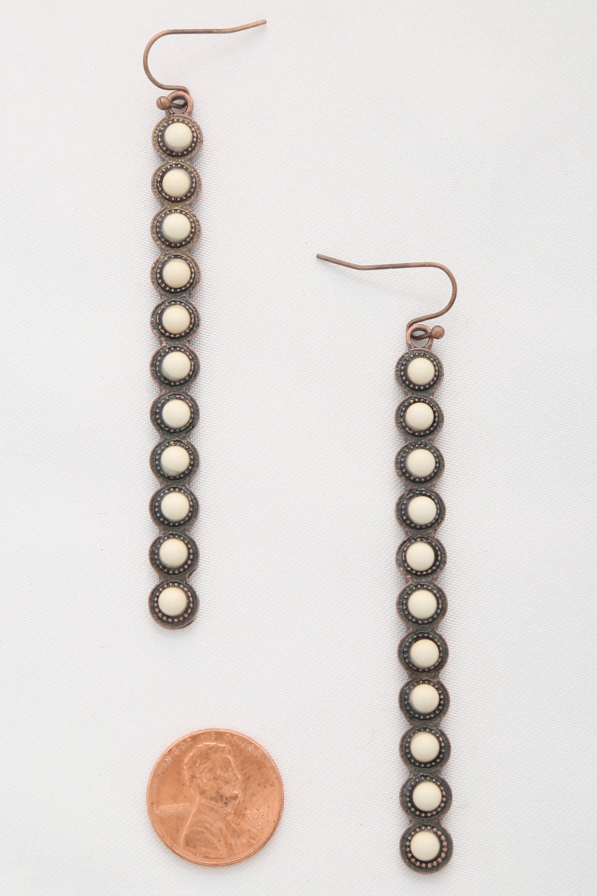 Rodeo Western Round Bead Pattern Metal Dangle Earring - Tigbul's Variety Fashion Shop