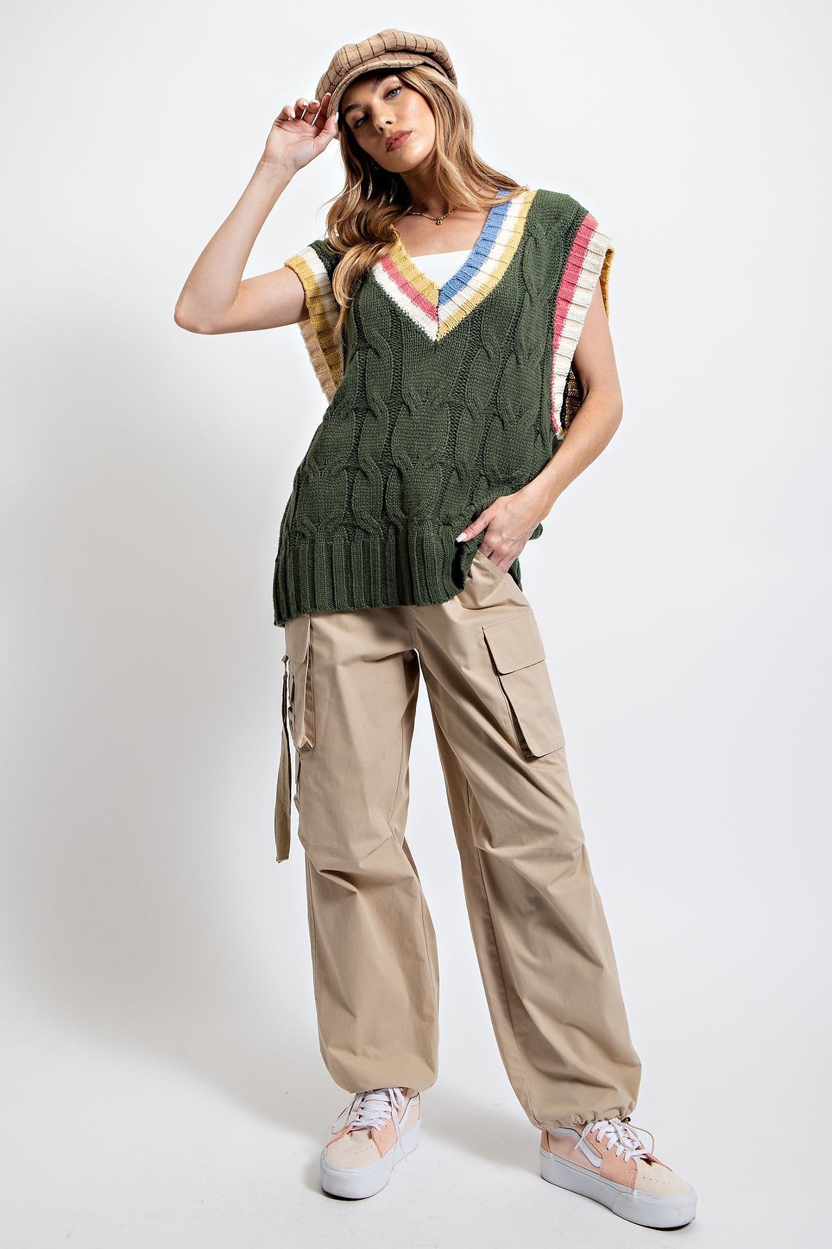 Multi Color Knitted Sweater Vest - Tigbuls Variety Fashion