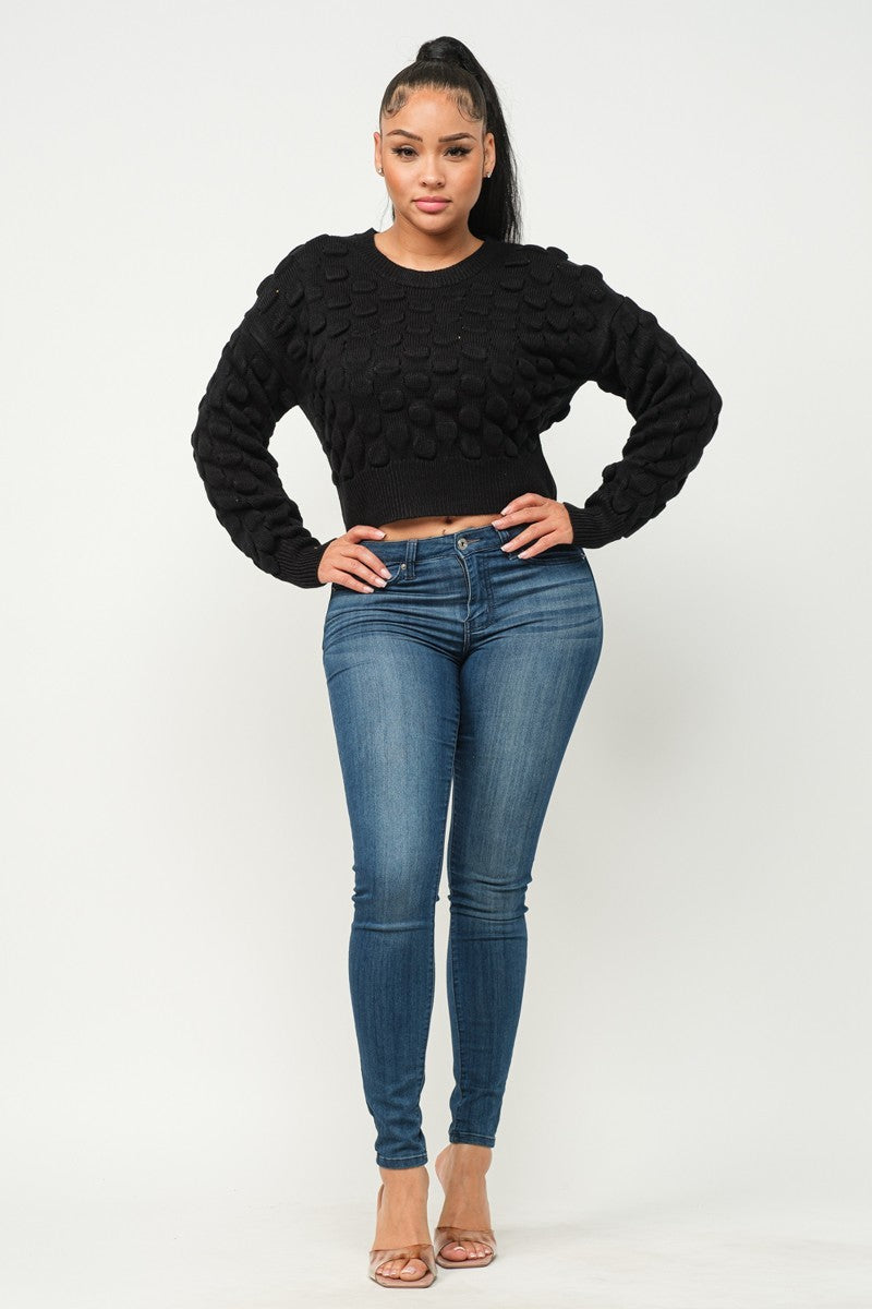 Checker Sweater Top - Tigbuls Variety Fashion