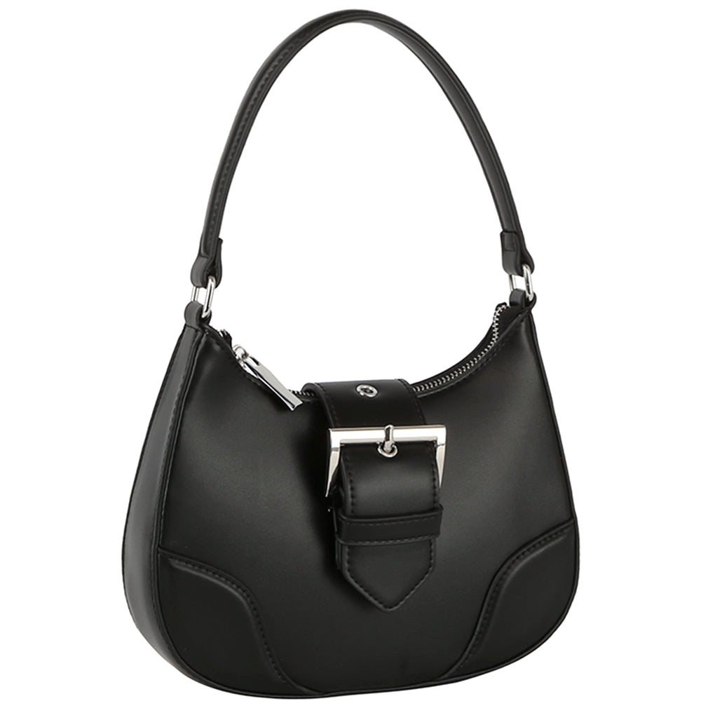 Fashion Buckle Curve Handle Shoulder Bag - Tigbuls Variety Fashion
