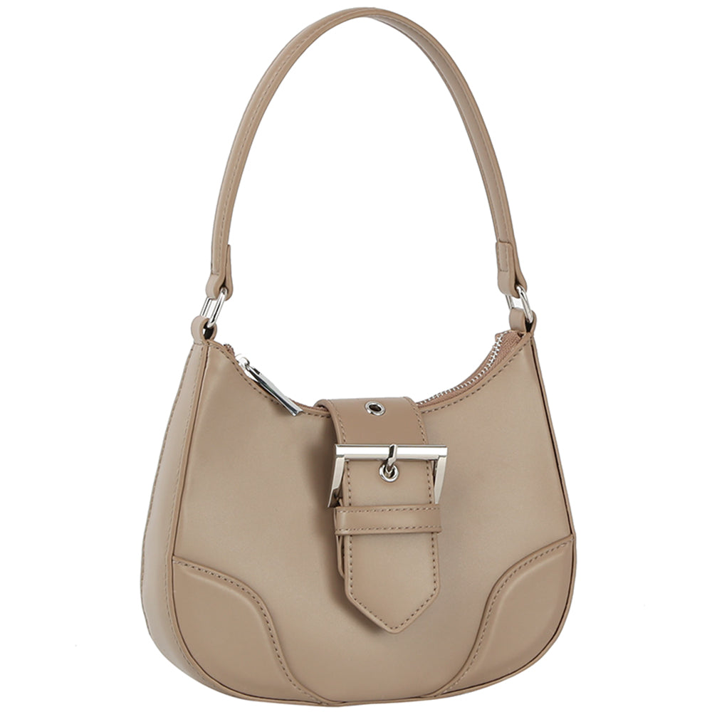 Fashion Buckle Curve Handle Shoulder Bag - Tigbuls Variety Fashion