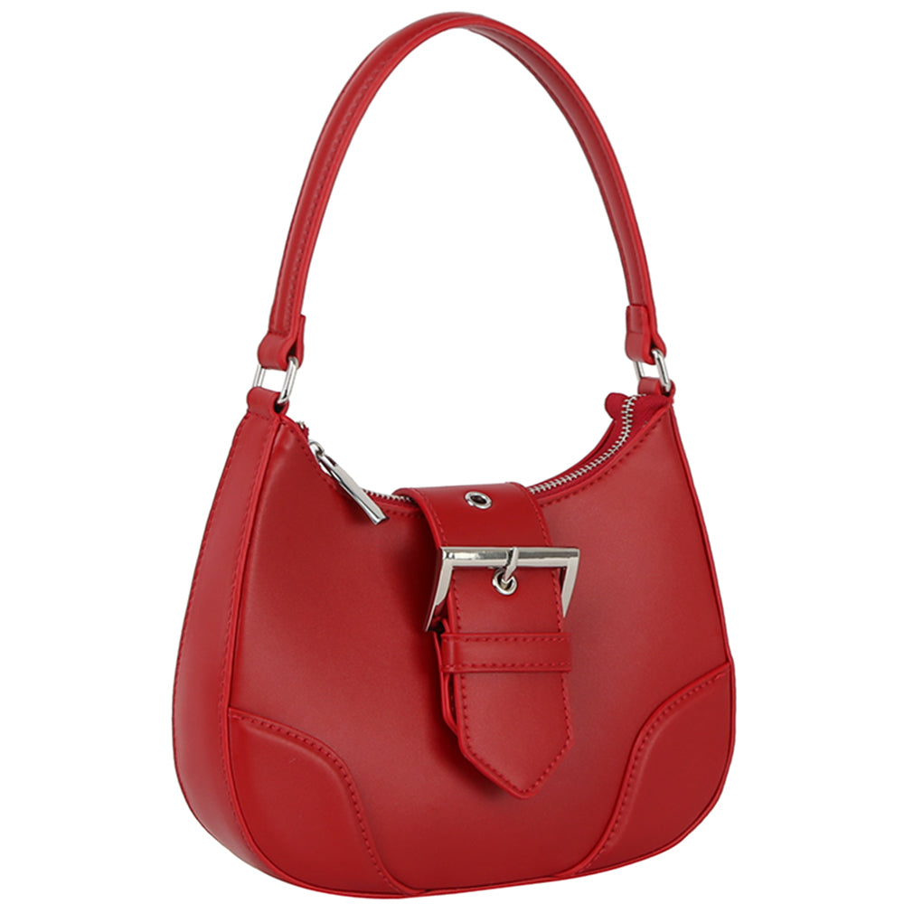 Fashion Buckle Curve Handle Shoulder Bag - Tigbuls Variety Fashion