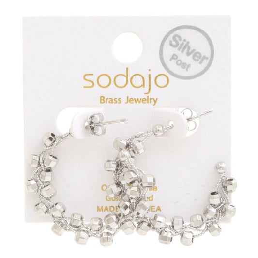 Sodajo Beaded Open Hoop Gold Dipped Earring - Tigbul's Variety Fashion Shop