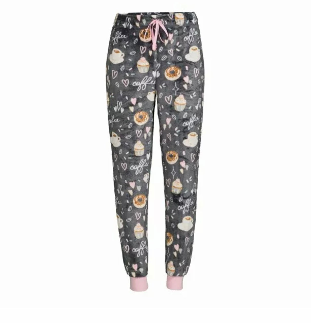 Women's 3XL Soft Plush Lounge Pants Coffee & Sweets Print - Tigbul's Variety Fashion Shop