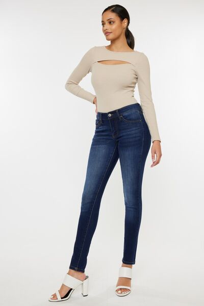 Kancan Mid Rise Gradient Skinny Jeans - Tigbul's Variety Fashion Shop