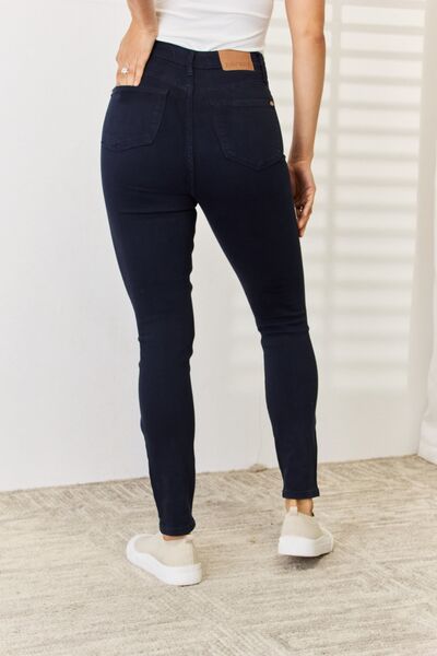 Judy Blue Garment Dyed Navy Tummy Control Skinny Jeans - Tigbul's Variety Fashion Shop
