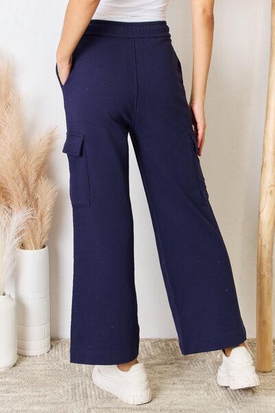 RISEN Drawstring Relaxed Cargo Wide Leg Pants - Tigbul's Variety Fashion Shop
