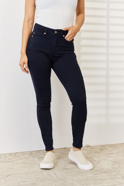 Judy Blue Garment Dyed Navy Tummy Control Skinny Jeans - Tigbul's Variety Fashion Shop
