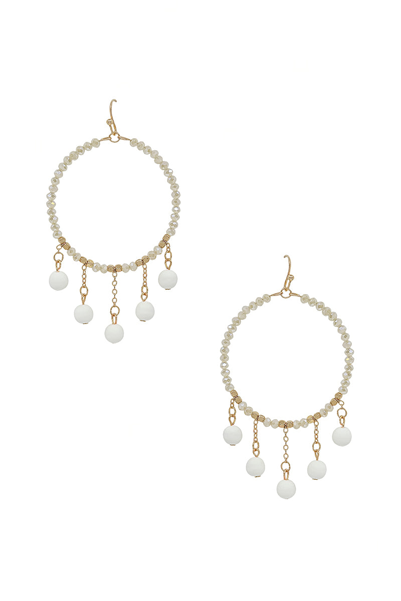 Clay Ball Charm Round Beads Earrings 2" - Tigbul's Variety Fashion Shop