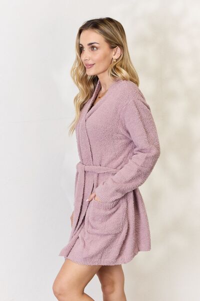 Hailey & Co Tie Front Long Sleeve Robe - Tigbuls Variety Fashion