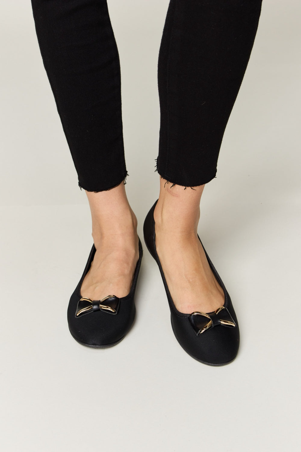 Charcoal Lycra Metal Buckle Flat Loafers - Tigbul's Variety Fashion Shop