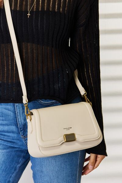 David Jones PU Leather Crossbody Bag - Tigbuls Variety Fashion