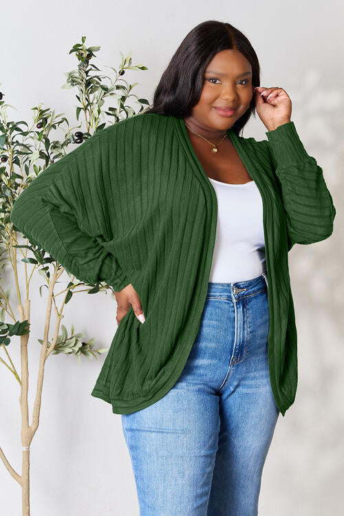 Open Front Long Sleeve Cardigan Sizes Small to 3XL - Tigbuls Variety Fashion