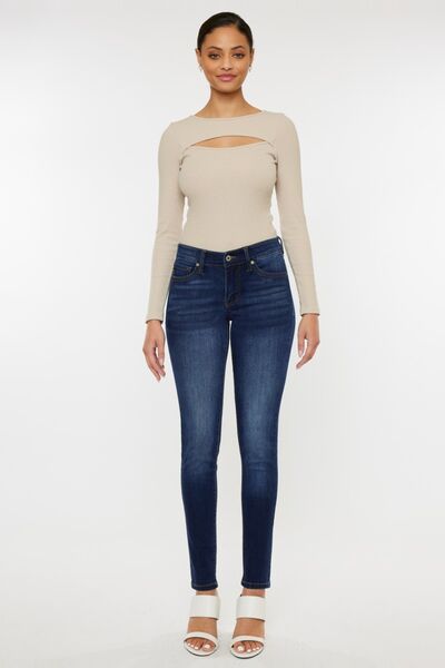 Kancan Mid Rise Gradient Skinny Jeans - Tigbul's Variety Fashion Shop