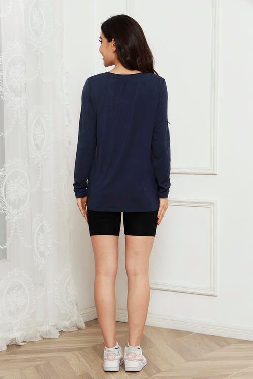 V-Neck Long Sleeve Top Size Small to 3XL - Tigbuls Variety Fashion