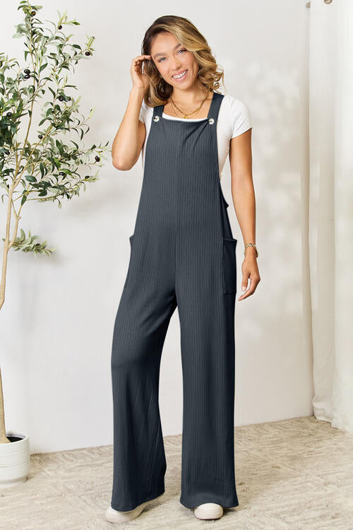 Wide Strap Overall with Pockets - Tigbuls Variety Fashion