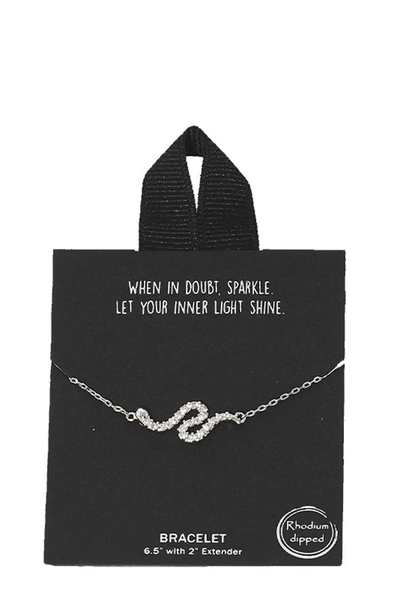 Gold Rhodium Dipped Wave Pendant Bracelet - Tigbul's Variety Fashion Shop