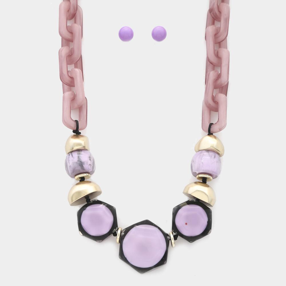 Hexagon Shape Link Oval Link Necklace - Tigbul's Variety Fashion Shop