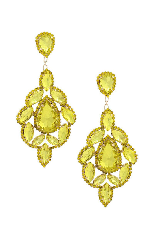 Teardrop Rhinestone Dangle Earring - Tigbul's Variety Fashion Shop