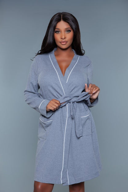 Ladies Tie Belt Waffle Robe - Tigbul's Variety Fashion Shop
