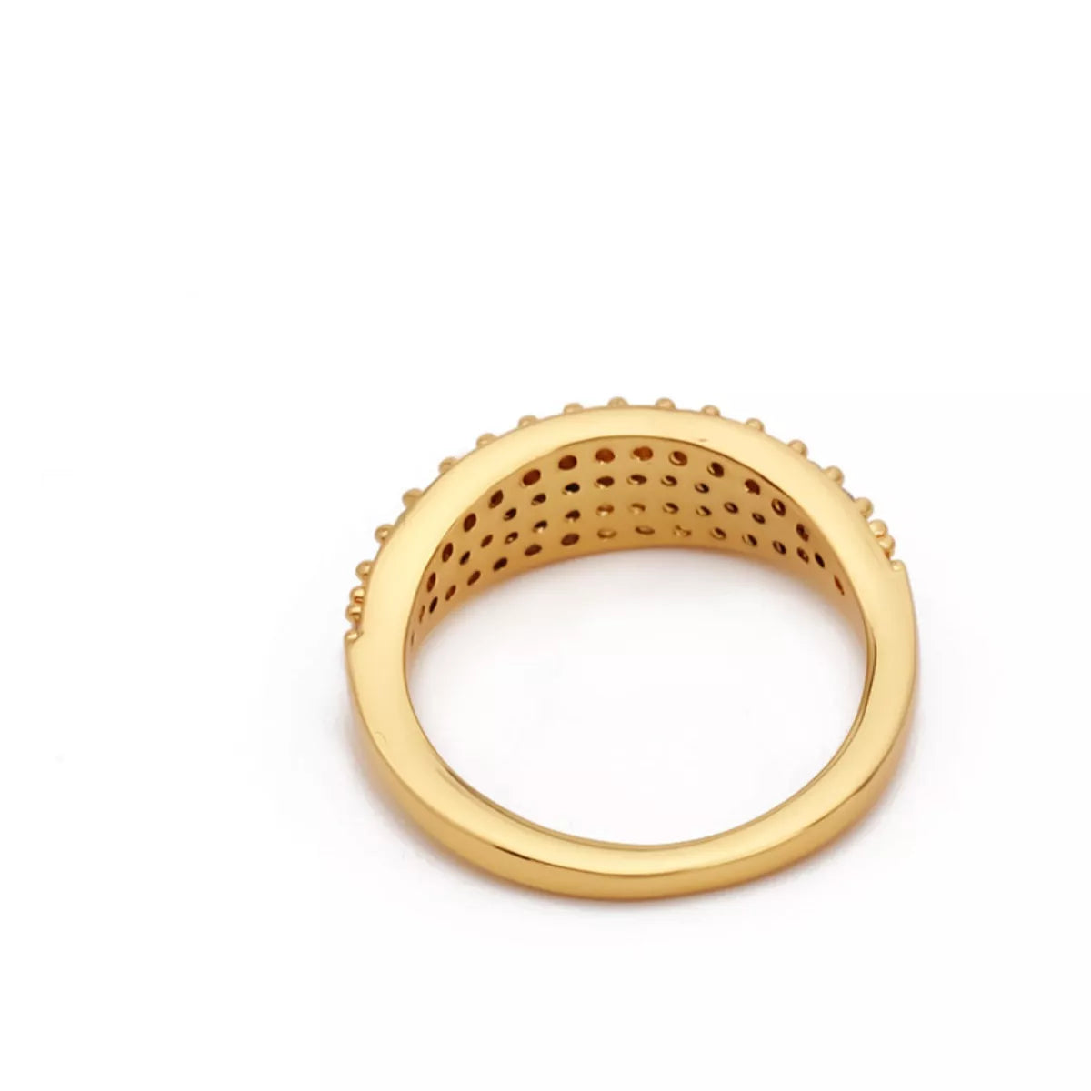 18K Gold-Plated Copper Zircon Ring Size 7 - Tigbul's Variety Fashion Shop