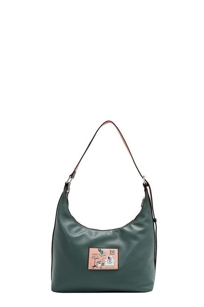 Nicole Lee USA Party King Shoulder Bag with 2 Accessory Pockets Front - Tigbul's Variety Fashion Shop